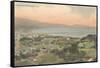 Early Overview of Santa Barbara, California-null-Framed Stretched Canvas