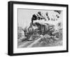 Early Passenger Train Passing through Rural Area-null-Framed Photographic Print