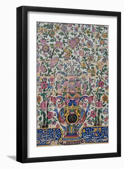 Early Qajar tiling, Masjed-e Vakil (Regent's Mosque), Shiraz, Iran, Middle East-James Strachan-Framed Photographic Print