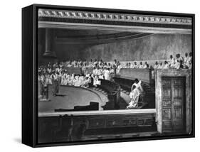 Early Roman Senate Mural Painting by Maccari-null-Framed Stretched Canvas