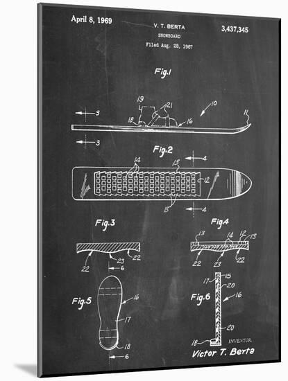 Early Snowboard Patent-null-Mounted Art Print