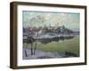 Early Spring, a City at the River, 1916-Konstantin Ivanovich Gorbatov-Framed Giclee Print