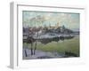 Early Spring, a City at the River, 1916-Konstantin Ivanovich Gorbatov-Framed Giclee Print