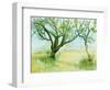 Early Spring Landscape,With Two Trees, 2009-Joan Thewsey-Framed Giclee Print