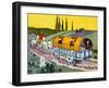 Early stagecoach, 15th century-Eugene Courboin-Framed Giclee Print