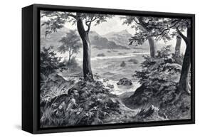 Early Stone Age Man Hunting-G.F. Scott Elliot-Framed Stretched Canvas