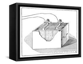 Early Storage Battery, 19th Century-Science Photo Library-Framed Stretched Canvas