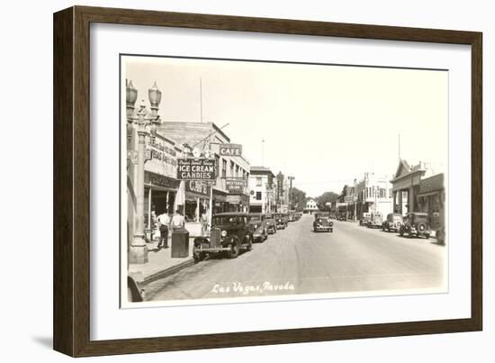 Early Street Scene of Las Vegas, Nevada-null-Framed Art Print