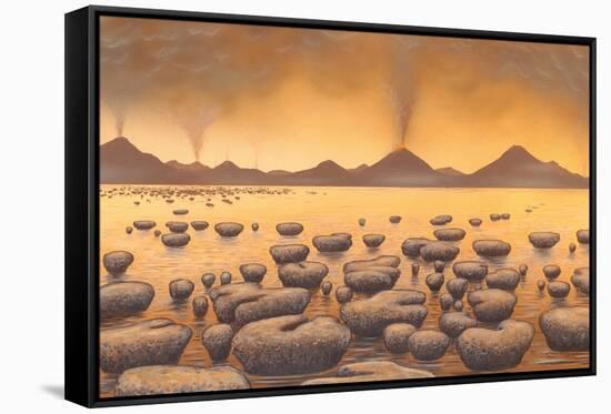 Early Stromatolites, Artwork-Richard Bizley-Framed Stretched Canvas