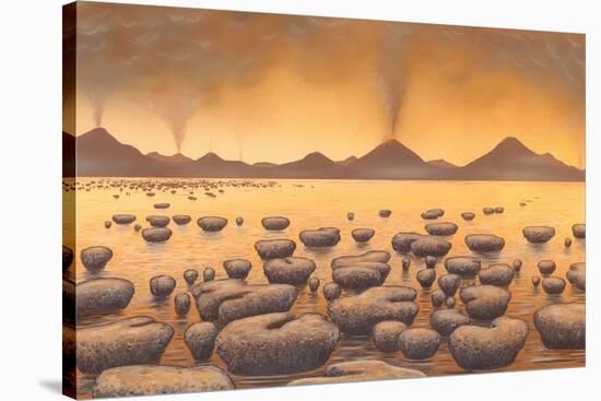 Early Stromatolites, Artwork-Richard Bizley-Stretched Canvas