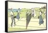 Early Tennis by the Sea-null-Framed Stretched Canvas