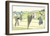 Early Tennis by the Sea-null-Framed Art Print