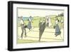 Early Tennis by the Sea-null-Framed Art Print