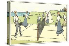 Early Tennis by the Sea-null-Stretched Canvas