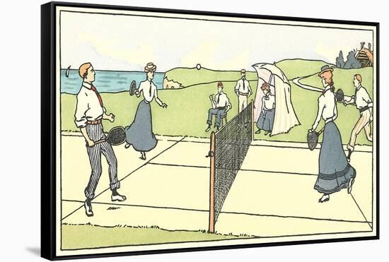 Early Tennis by the Sea-null-Framed Stretched Canvas