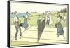 Early Tennis by the Sea-null-Framed Stretched Canvas