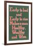 Early to Bed Slogan-null-Framed Art Print
