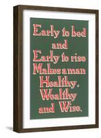 Early to Bed Slogan-null-Framed Art Print