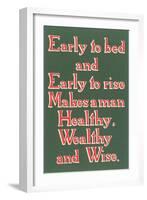 Early to Bed Slogan-null-Framed Art Print