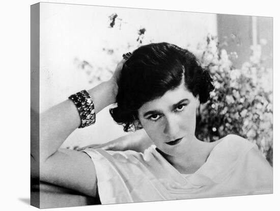 Early Undated Photo of French Fashion Designer Coco Chanel-null-Stretched Canvas