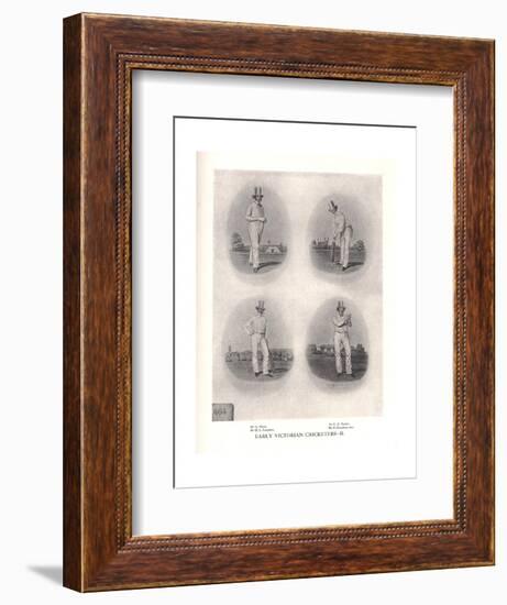 Early Victorian cricketers, 19th century (1912)-null-Framed Giclee Print