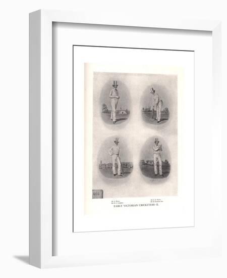 Early Victorian cricketers, 19th century (1912)-null-Framed Giclee Print