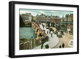 Early View of Glasgow Bridge, Scotland-null-Framed Art Print