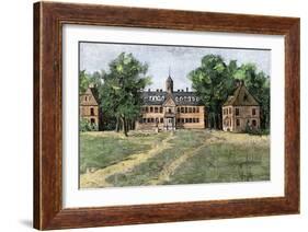 Early View of William and Mary College, Williamsburg, Virginia, 1700s-null-Framed Giclee Print
