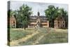 Early View of William and Mary College, Williamsburg, Virginia, 1700s-null-Stretched Canvas