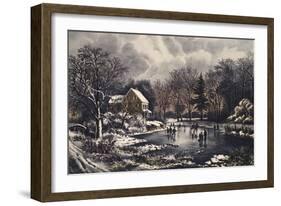 Early Winter-Currier & Ives-Framed Giclee Print
