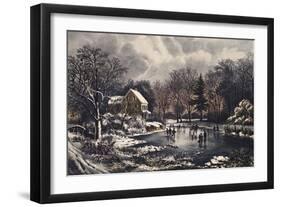 Early Winter-Currier & Ives-Framed Giclee Print