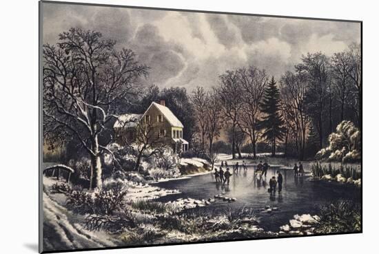 Early Winter-Currier & Ives-Mounted Giclee Print