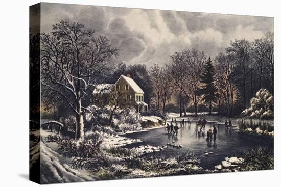 Early Winter-Currier & Ives-Stretched Canvas
