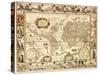 Early World Map 1630-Johannes Blaeu-Stretched Canvas