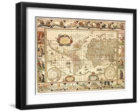 Early World Map 1630-Johannes Blaeu-Framed Giclee Print