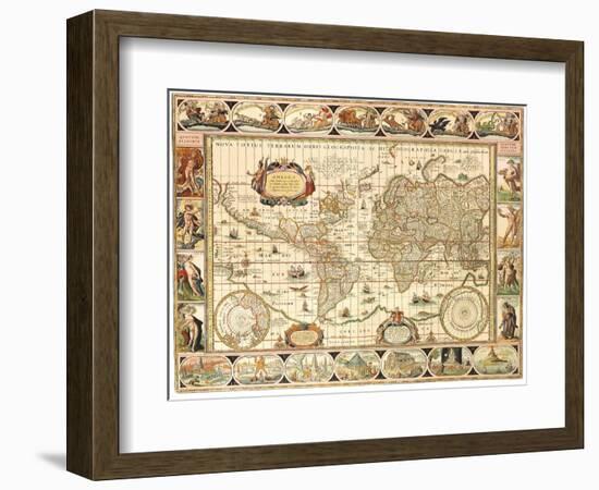 Early World Map 1630-Johannes Blaeu-Framed Giclee Print