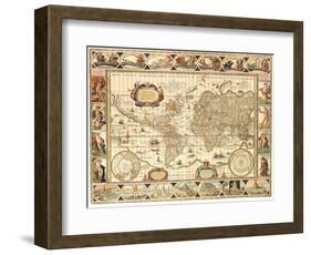 Early World Map 1630-Johannes Blaeu-Framed Giclee Print