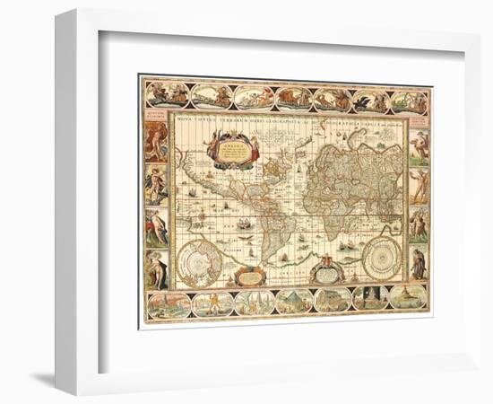 Early World Map 1630-Johannes Blaeu-Framed Giclee Print