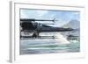 Early X-Wing Model Cruising over a Lake to Attack the Empire-Stocktrek Images-Framed Art Print