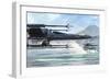 Early X-Wing Model Cruising over a Lake to Attack the Empire-Stocktrek Images-Framed Art Print