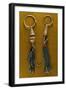 Earrings in Sterling Silver, Coral and Turquoise, Region of Tibet, Early 20th Century-null-Framed Giclee Print