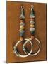 Earrings in Sterling Silver, Coral and Turquoise, Region of Tibet, Early 20th Century-null-Mounted Giclee Print