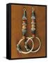 Earrings in Sterling Silver, Coral and Turquoise, Region of Tibet, Early 20th Century-null-Framed Stretched Canvas