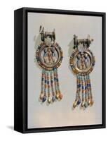 Earrings Which Show the King Flanked by Two Sacred Serpents in Centre of Clip, Thebes, Egypt-Robert Harding-Framed Stretched Canvas