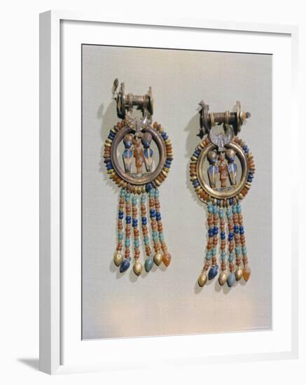 Earrings Which Show the King Flanked by Two Sacred Serpents in Centre of Clip, Thebes, Egypt-Robert Harding-Framed Photographic Print