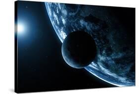 Earth And Moon, Artwork-SCIEPRO-Stretched Canvas