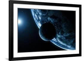 Earth And Moon, Artwork-SCIEPRO-Framed Photographic Print