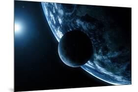 Earth And Moon, Artwork-SCIEPRO-Mounted Photographic Print