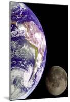 Earth And Moon (From Space) Photo Poster Print-null-Mounted Poster