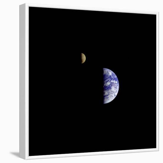 Earth and Moon in a Single Photographic Frame-null-Framed Photo